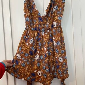 Floral V-Neck Romper